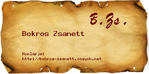 Bokros Zsanett névjegykártya